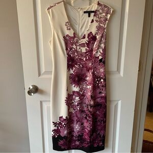 White House Black Market Back Zip Lined Sheath Dress Size 8